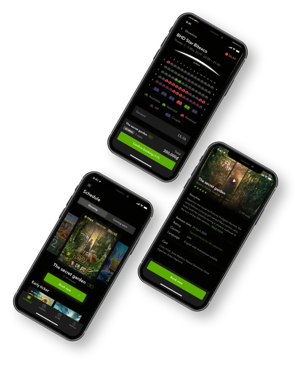BHD Cinema's new app main screen showing movie listings and promotions