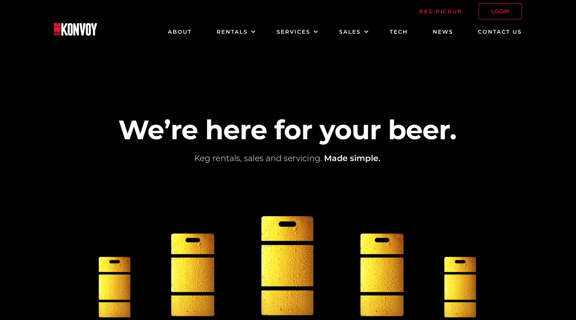 Konvoy keg tracking system showing asset locations on a digital map