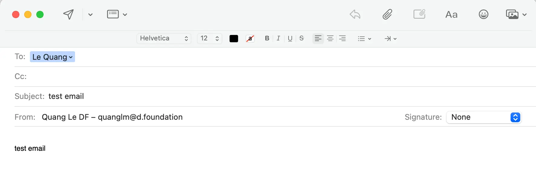 Mac Mail select alias in From field